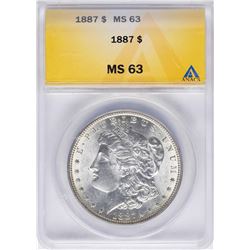 1887 $1 Morgan Silver Dollar Coin ANACS MS63