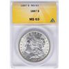 Image 1 : 1887 $1 Morgan Silver Dollar Coin ANACS MS63