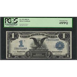1899 $1 Black Eagle Silver Certificate Note Fr.233 PCGS Extremely Fine 45PPQ