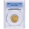 Image 1 : 1881 $5 Liberty Head Half Eagle Gold Coin PCGS MS62