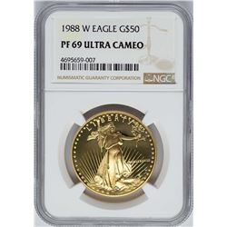 1988-W $50 American Gold Eagle Coin NGC PF69 Ultra Cameo