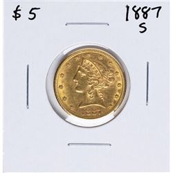 1887-S $5 Liberty Head Half Eagle Gold Coin