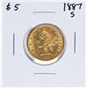 Image 1 : 1887-S $5 Liberty Head Half Eagle Gold Coin