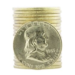 Roll of (20) 1955 Brilliant Uncirculated Franklin Half Dollar Coins