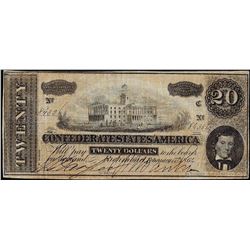 1864 $20 Confederate States of America Note