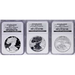 2006 W 20th Anniversary Silver American Eagle Dollar Set NGC MS69/PF69/PF69