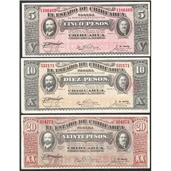 Lot of 1914-1915 El Estado de Chihuahua, Mexico Notes