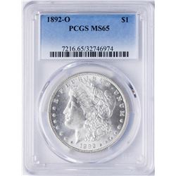 1892-O $1 Morgan Silver Dollar Coin PCGS MS65
