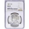 Image 1 : 1887 $1 Morgan Silver Dollar Coin NGC MS63