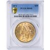 Image 1 : 1874 $20 Liberty Head Double Eagle Gold Coin PCGS MS60