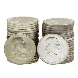 Lot of 1963 & 1963-D Brilliant Uncirculated Franklin Half Dollar Rolls