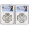 Image 1 : Lot of (2) 1982Mo Mexico Libertad Onza Silver Coins NGC MS66