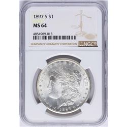 1897-S $1 Morgan Silver Dollar Coin NGC MS64