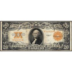 1922 $20 Gold Certificate Note