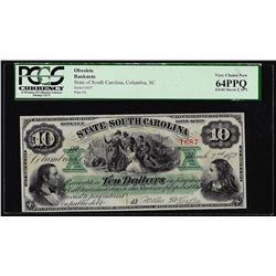 1872 $10 State of South Carolina Obsolete Note PCGS Very Choice New 64PPQ