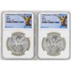 Image 1 : Lot of 1982Mo & 1983Mo Mexico Libertad Onza Silver Coins NGC MS65