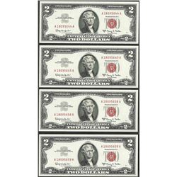 Lot of (4) 1963A $2 Legal Tender Notes