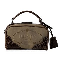 Prada Logo Jacquard Mini Crossbody Clutch Bag