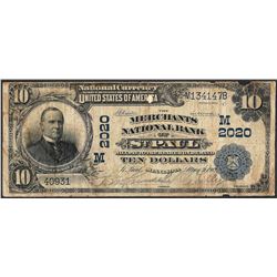 1902 DB $10 Merchants NB of St. Paul, Minnesota CH# 2020 National Currency Note
