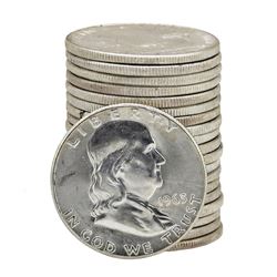 Roll of (20) 1963 Brilliant Uncirculated Franklin Half Dollars