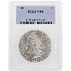 1887 $1 Morgan Silver Dollar Coin PCGS MS64
