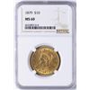 Image 1 : 1879 $10 Liberty Head Eagle Gold Coin NGC MS60