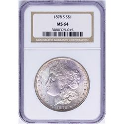 1878-S $1 Morgan Silver Dollar Coin NGC MS64