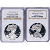 Image 1 : Lot of 1998-P & 1999-P $1 American Silver Eagle Proof Coins NGC PF69 Ultra Cameo