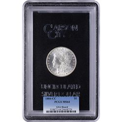 1884-CC $1 Morgan Silver Dollar Coin Uncirculated GSA PCGS MS64