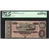 Image 1 : 1864 $10 Confederate States of America Note T-68 PCGS New 62PPQ