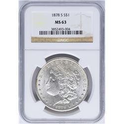 1878-S $1 Morgan Silver Dollar Coin NGC MS63