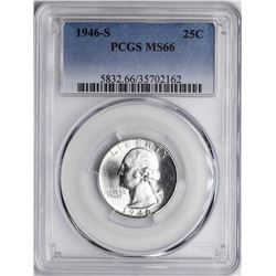 1946-S Washington Silver Quarter Coin PCGS MS66