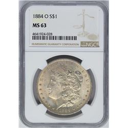 1884-O $1 Morgan Silver Dollar Coin NGC MS63