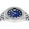 Image 6 : Rolex Men's Stainless Steel Blue Vignette 3 ctw Diamond Datejust Wristwatch