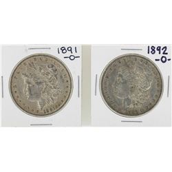 Lot of 1891-O & 1892-O $1 Morgan Silver Dollar Coins