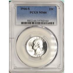 1946-S Washington Quarter Coin PCGS MS66