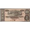 Image 1 : 1864 $10 Confederate States of America Note with Advertising Stamp