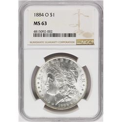 1884-O $1 Morgan Silver Dollar Coin NGC MS63 Nice Toning