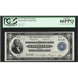 1918 $2 Battleship Federal Reserve Bank Note Fr.757 PCGS Gem New 66PPQ