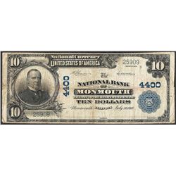 1902PB $10 National Bank of Monmouth, IL CH#4400 National Currency Note