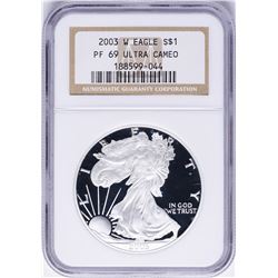 2003-W $1 American Silver Eagle Proof Coin NGC PF69 Ultra Cameo