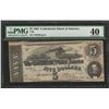 Image 1 : 1863 $5 Confederate States of America Note T-60 PMG Extremely Fine 40