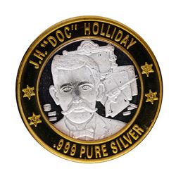 .999 Silver J.H "DOC" Holliday Limited Addition Lawmen Series Gaming Token