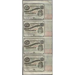 Uncut Sheet of (4) State of Louisiana Baby Bond Obsolete Notes