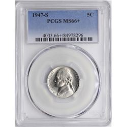 1947-S Jefferson Nickel Coin PCGS MS66+