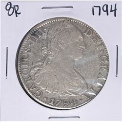 1794-FM Mexico 8 Reales Carolus IIII Silver Coin