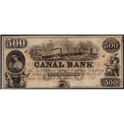 1800's $500 Canal Bank New Orleans Obsolete Note Tear Middle Margin
