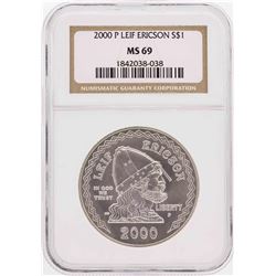 2000-P $1 Leif Ericson Commemorative Silver Dollar Coin NGC MS69