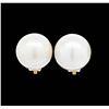 Image 1 : 14KT Yellow Gold Mabe Pearl Clip Earrings