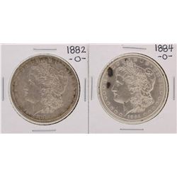 Lot of 1882-O & 1884-O $1 Morgan Silver Dollar Coins